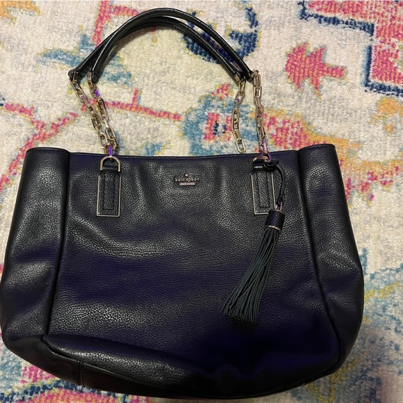 Kate Spade Kingston Drive Vivian Black Leather Tote with Zip Closure - Picture 5 of 13